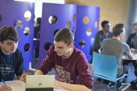 two students working together