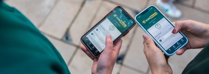Mobile phones showing Moves app screen