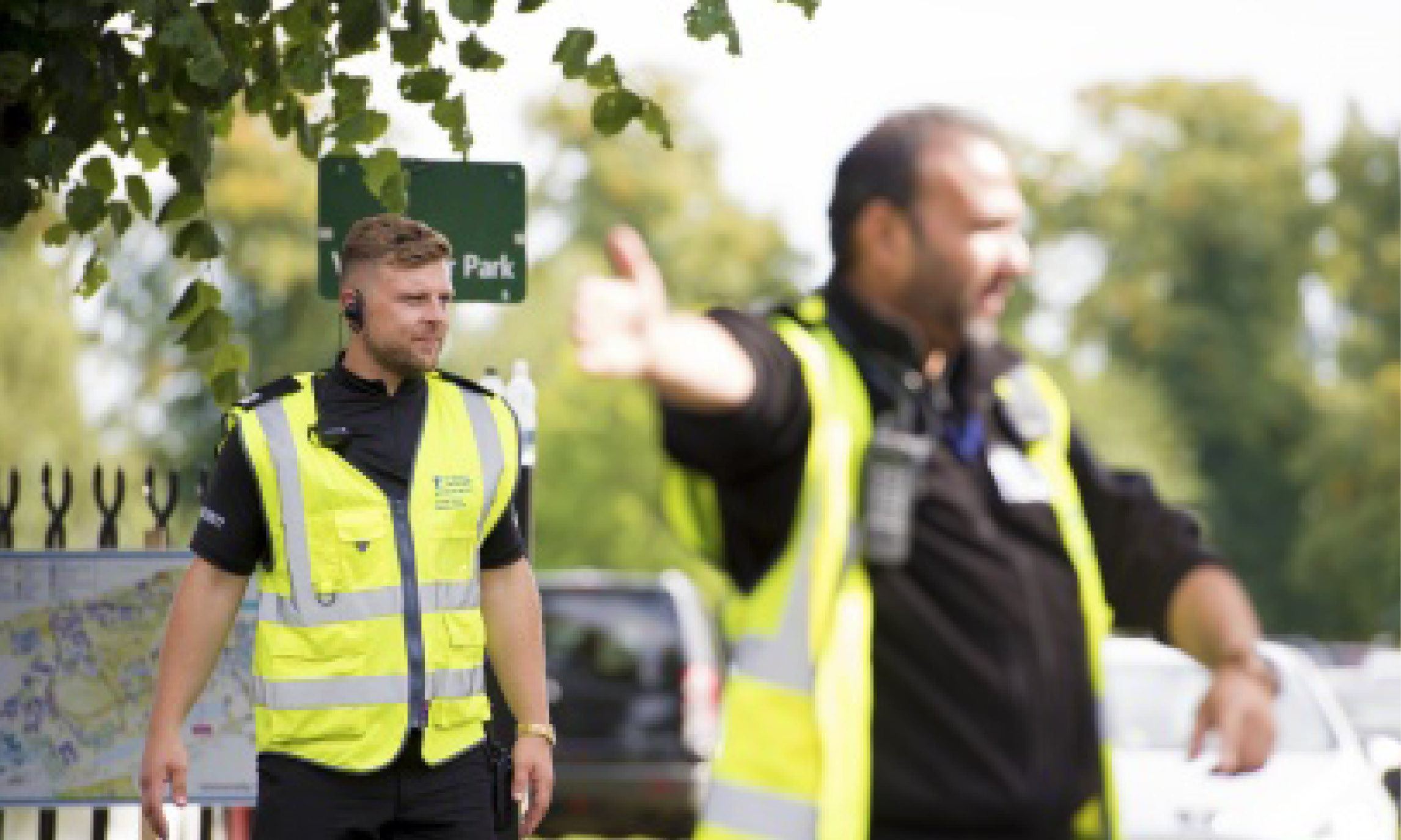 Security services directing traffic