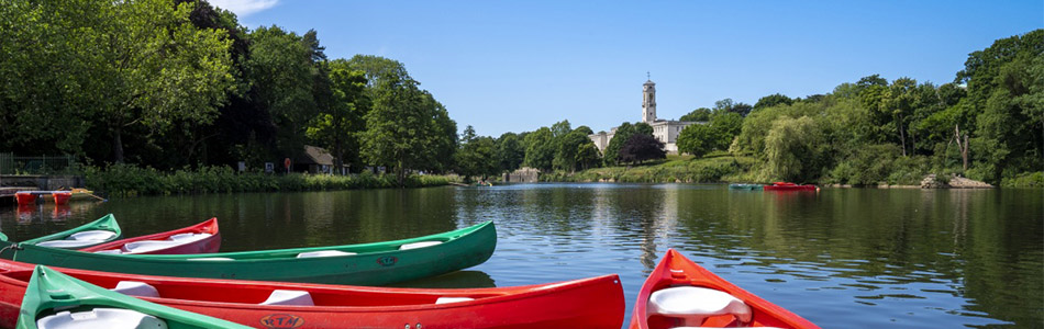 The lake on campus