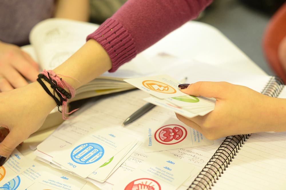 Close up of students revising