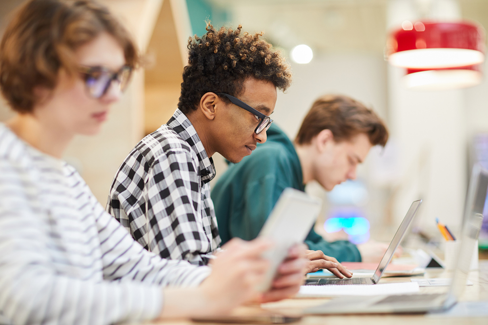Students using study space